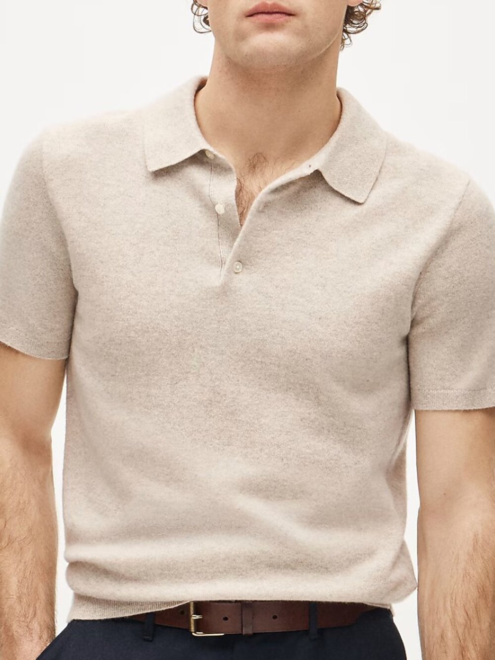 J. Crew Men's Short-Sleeve Cashmere Sweater Polo: XL